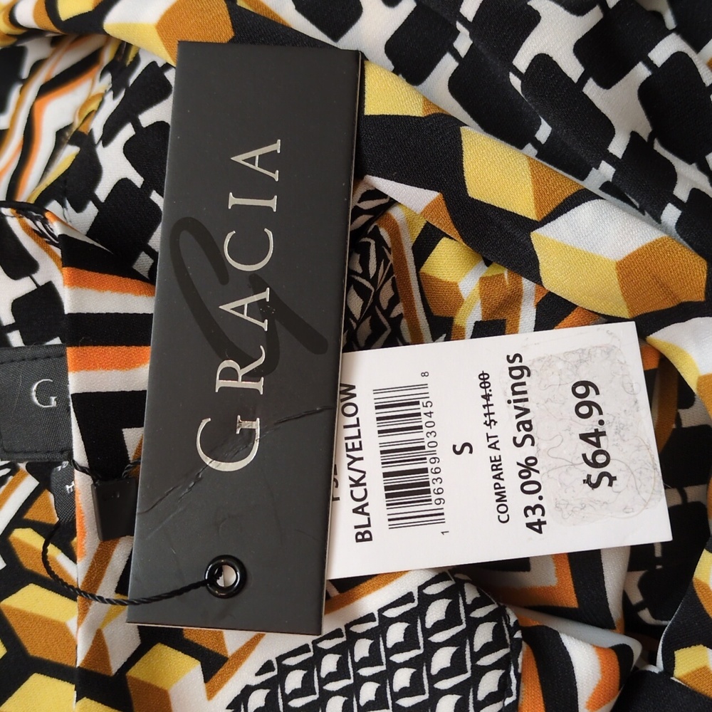 Gracia Gorgeous Black, Gold, and Cream Patterned Maxi Skort Size Small - Picture 10 of 10